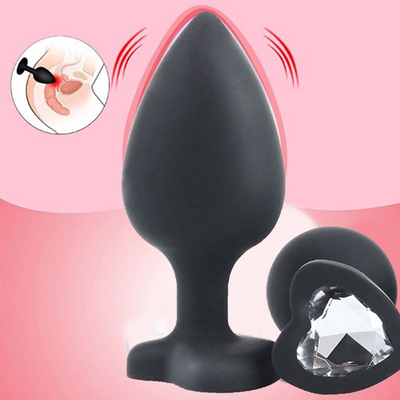 S-M-Lsize-Heart-shaped-black-silicone-anal-plug-Adult-Toys-for-Men-Women-Anal-Trainer-2