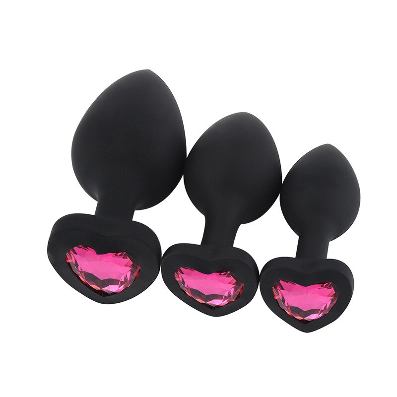 S-M-Lsize-Heart-shaped-black-silicone-anal-plug-Adult-Toys-for-Men-Women-Anal-Trainer-4