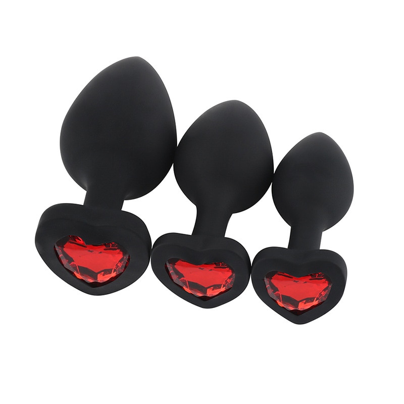 S-M-Lsize-Heart-shaped-black-silicone-anal-plug-Adult-Toys-for-Men-Women-Anal-Trainer-5